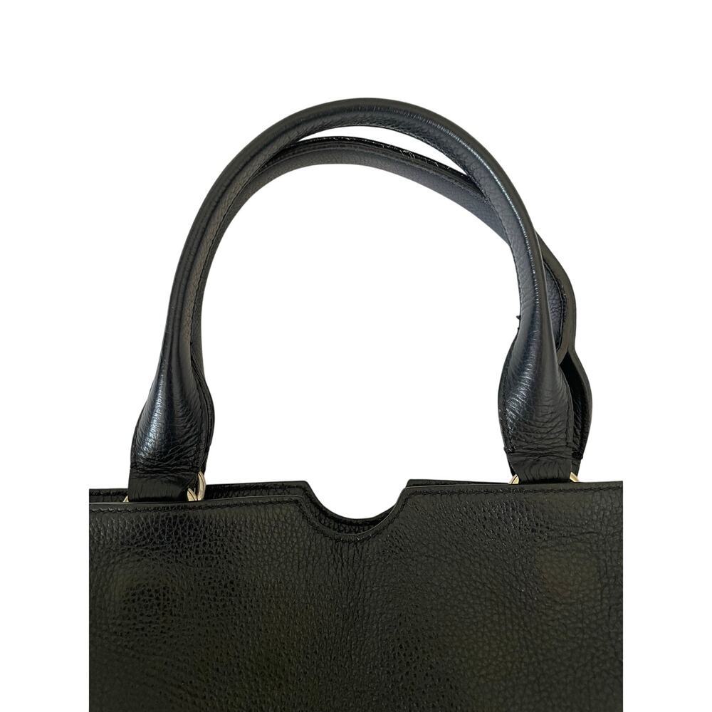 Authentic Versace Collection Pebbled Leather Chain Top Handle Bowler Bag Luxury - Picture 12 of 16